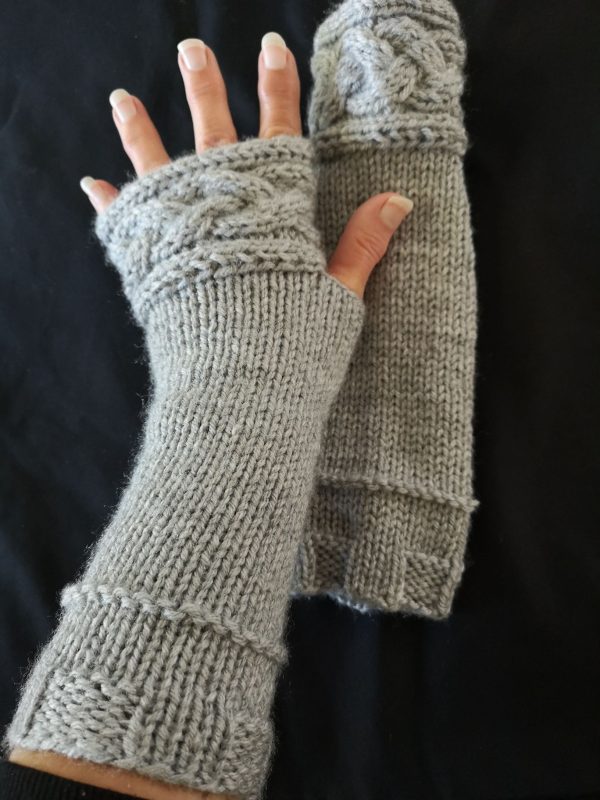 Gray 18th Century Scottish Highlands Fingerless Gloves Armwarmer