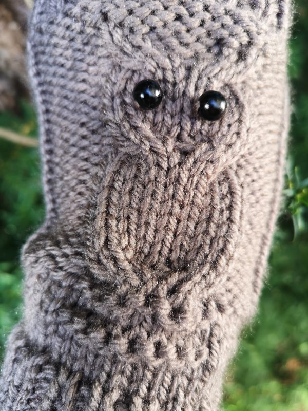 Owl Knit Fingerless Gloves Mittens Hooter | Night Bird