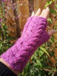 Pink Grape Soda HandKnit Fingerless Texting Gloves Mittens
