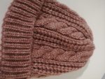 Twist Knit Hat Toque Beanie Dark Rose