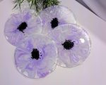 🌸 Shimmering Purple Mica Bloom Coasters (Set of 4)🌸