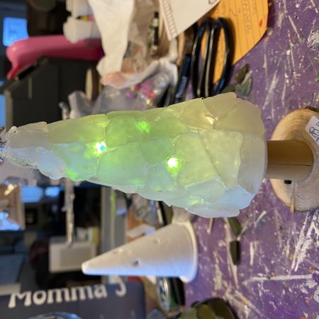 Light up sea glass tree