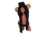 Rib Knit ORing Party Rave Festival Turtleneck Halter Top Black