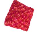 Handmade Twist Knit Infinity Scarf Orange Pink