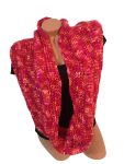 Handmade Twist Knit Infinity Scarf Orange Pink