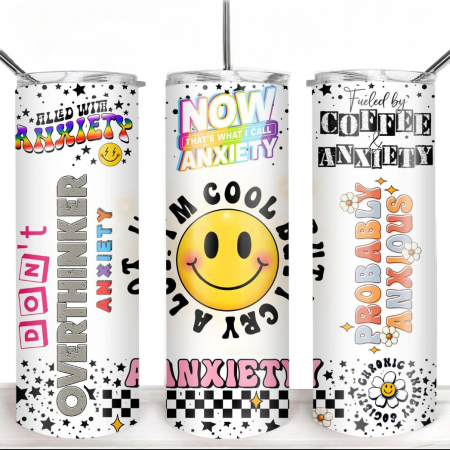 Anxiety Awareness 20oz Mental Health Affirmative Groovy 2oz tumbler