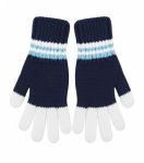 Blue and White Handknit Gloves Mittens For Women And Men