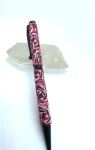 Roses Red designed Pen ,Art Deco Twist Pen in Black , Hand turned pen, Handmade