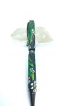 Art Deco Twist Pen in Antique Silver . White daises with leaves designed Pen, Hand turned pen, Handmade