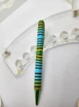 Art Deco Twist Pen in Green .Abstract designed Pen, Hand turned pen, Handmade