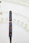 Art Deco Twist Pen in Chrome .Red Poppy designed Pen, Hand turned pen, Handmade