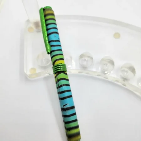 Art Deco Twist Pen in Green .Abstract designed Pen, Hand turned pen, Handmade
