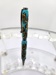 Art Deco Twist Pen in Antique Silver. Flowers designed Pen, Hand turned pen, Handmade