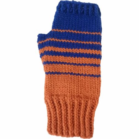 Orange Blue Fingerless Gloves