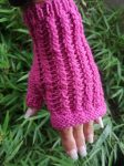 Candy Pink HandKnit Fingerless Gloves Mittens Glovelet Rose Bonbon