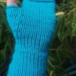 Turquoise HandKnit Fingerless Gloves Mittens