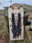 Iridescent Blue Seed Bead Fringe Earrings