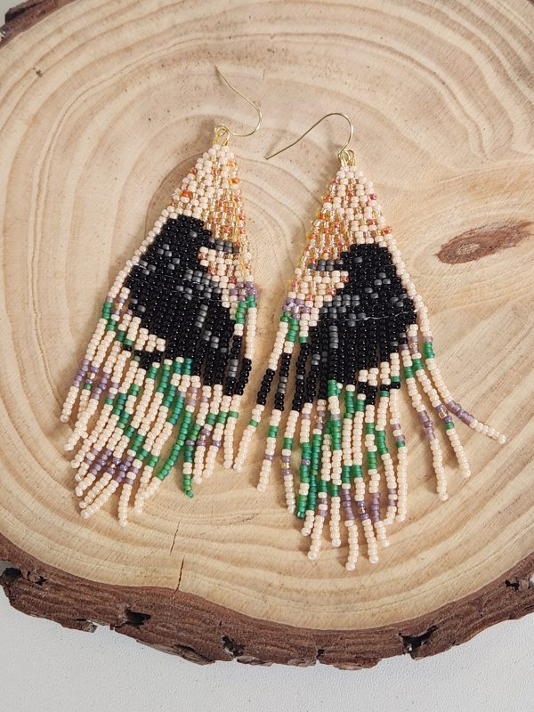 Crow Garden Fringe Beaded Earrings