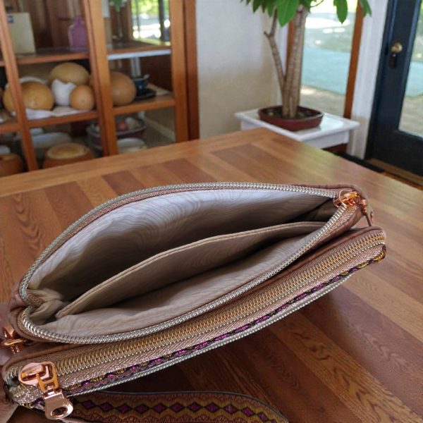 Triple Zipper Wristlet Bag
