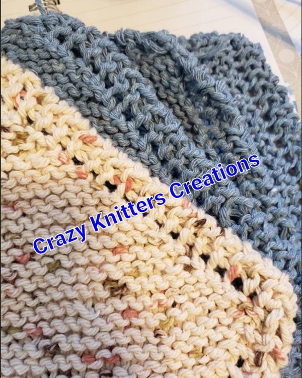 Hand Knit Cotton Dishcloths | Reusable Eco-Friendly Kitchen Cleaning Cloths