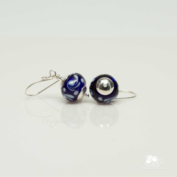 Cobalt Blue Glass Bead Earrings
