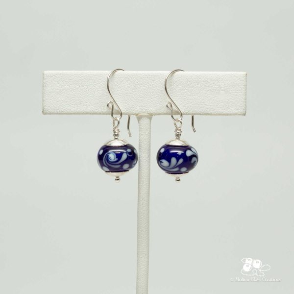 Cobalt Blue Glass Bead Earrings