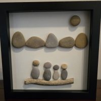 Pebble Art-8" x 8"- Family of Four