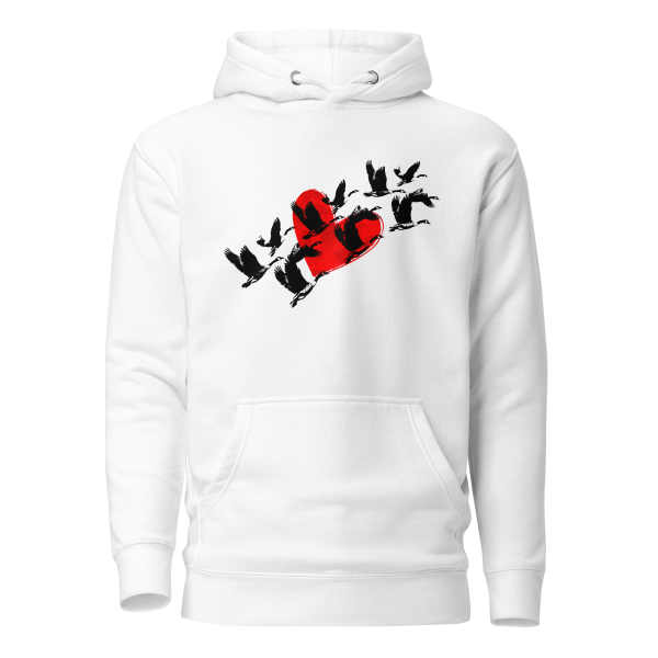 Flight Birds White Valentine Hoodie