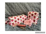Handmade Strawberry Cotton Gift Set– Two Cosmetic Pouches & Scrunchie