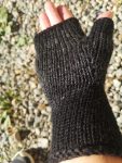 Black HandKnit Seamless Academia Wool Gloves