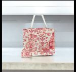 Chinoiserie Cotton Tote Bag – Inside and Front Pocket & Coin Purse