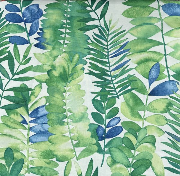 Cotton Tote Bag – Palm Leaf Print, Inside and Front Pocket & Coin Purse