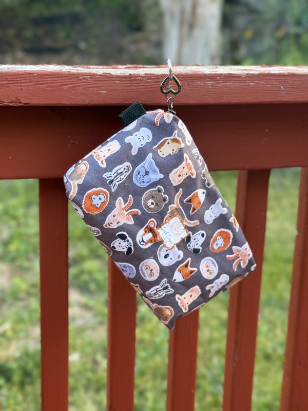 Handmade Cotton Boxy Pouch | Animal Print Travel Organizer