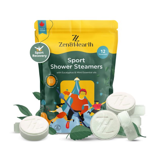 Zen & Hearth Sport Shower Steamers – Eucalyptus, Mint & Menthol | Post-Workout Recovery Aromatherapy | Made in Canada - Perfect Gift for Women, Men, Teens, Mother, Father, Boyfriend, Gym Partner