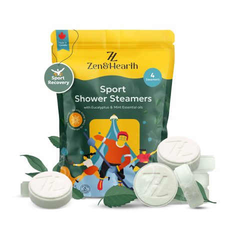 Zen & Hearth Sport Shower Steamers – Eucalyptus, Mint & Menthol | Post-Workout Recovery Aromatherapy | Made in Canada - Perfect Gift for Women, Men, Teens, Mother, Father, Boyfriend, Gym Partner