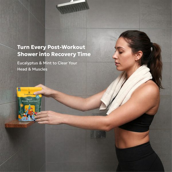 Zen & Hearth Sport Shower Steamers – Eucalyptus, Mint & Menthol | Post-Workout Recovery Aromatherapy | Made in Canada - Perfect Gift for Women, Men, Teens, Mother, Father, Boyfriend, Gym Partner