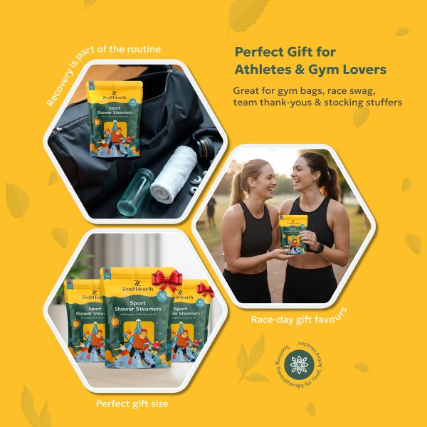 Zen & Hearth Sport Shower Steamers – Eucalyptus, Mint & Menthol | Post-Workout Recovery Aromatherapy | Made in Canada - Perfect Gift for Women, Men, Teens, Mother, Father, Boyfriend, Gym Partner