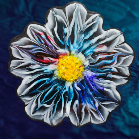 Resin Art Coasters 6" Retro look florals pairs