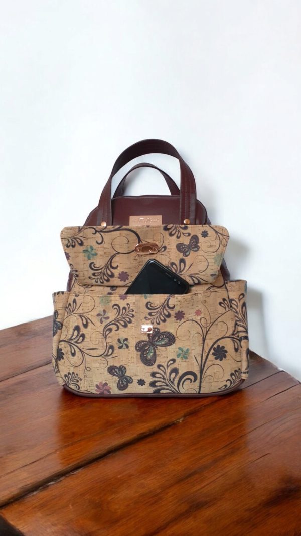 Zenaida Backpack: Cork & Vinyl Medium Backpack