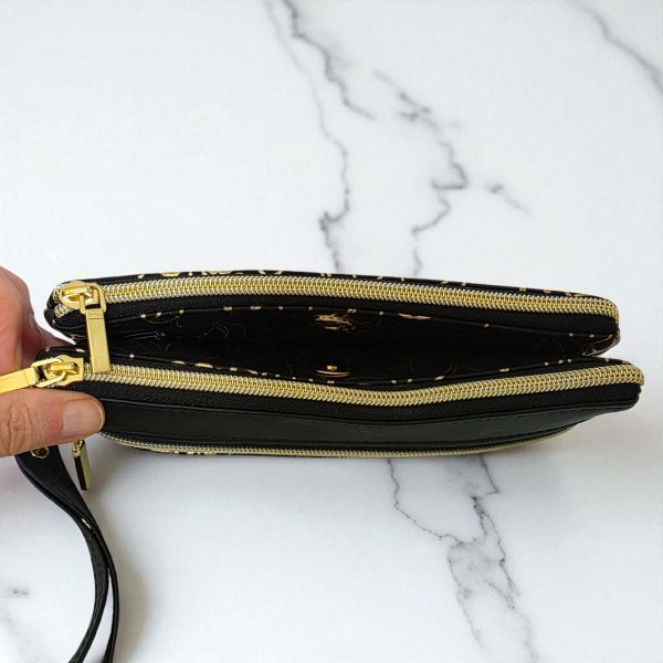 Triple Zipper Wristlet Bag
