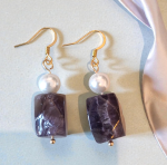 Chunky Amethyst Gemstone Earrings ~ February Birthstone Jewelry