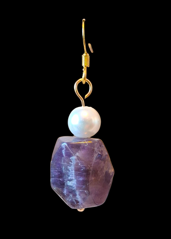 Chunky Amethyst Gemstone Earrings ~ February Birthstone Jewelry