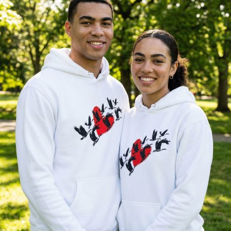 Flight Birds White Valentine Hoodie