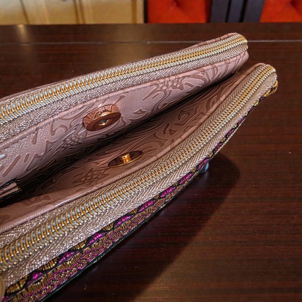 Triple Zipper Wristlet Bag