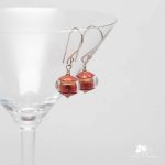 Sparkly Red Dichroic Earrings