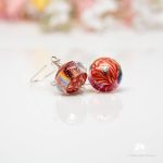 Sparkly Red Dichroic Earrings