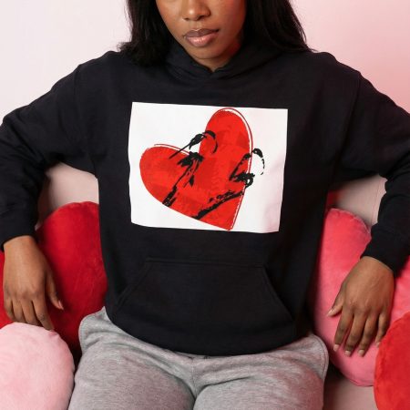 Two Birds Black Valentine Hoodie