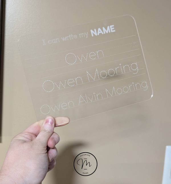 Acrylic Name Tracing Boards- Dry Erase