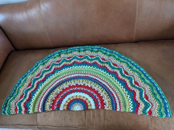 Crocheted Cookie Throw in a perfect circle