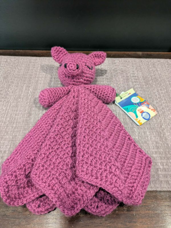 Crocheted Lovey Sleepy Piggy